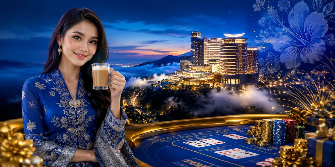 Pemain kasino di Genting Highlands berpakaian baju kurung menikmati permainan meja